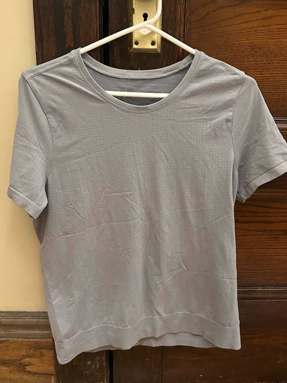 Athleta Short-Sleeve Crew Tee in Light Gray